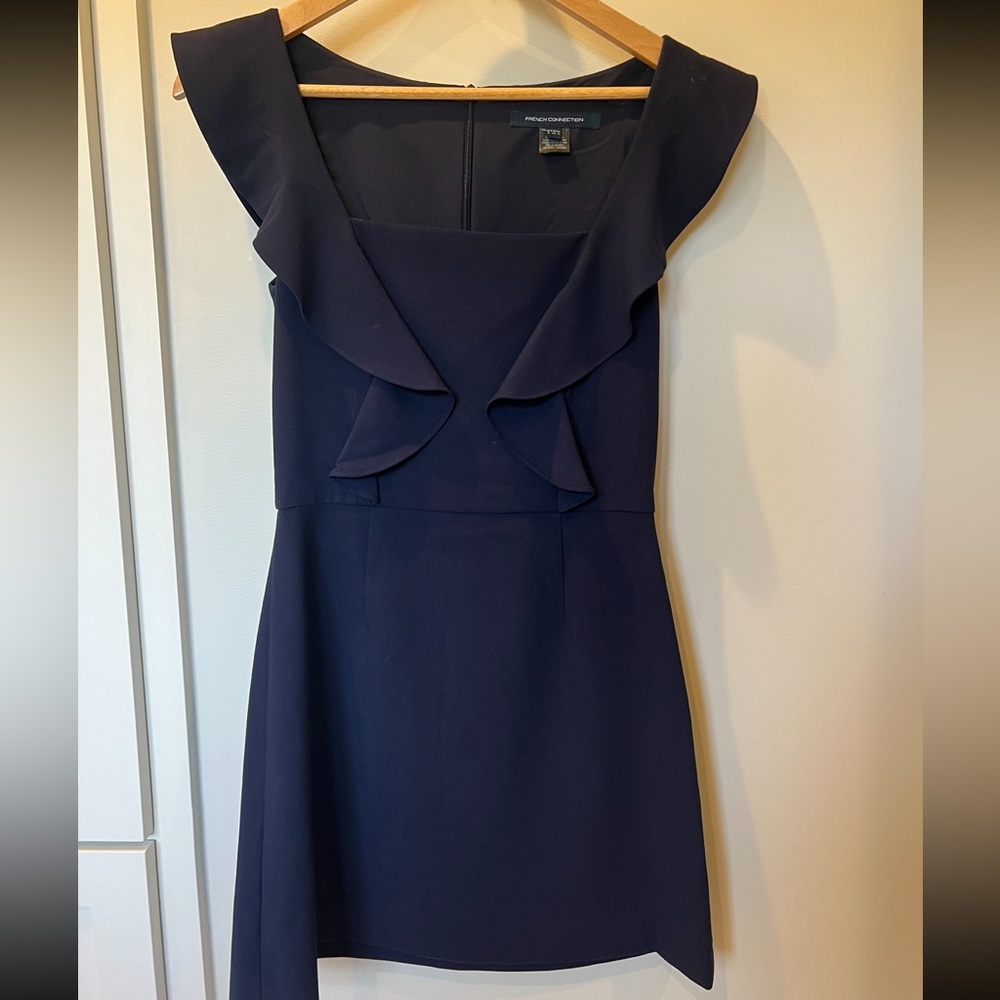 Whisper Square Neck Ruffle Dress
